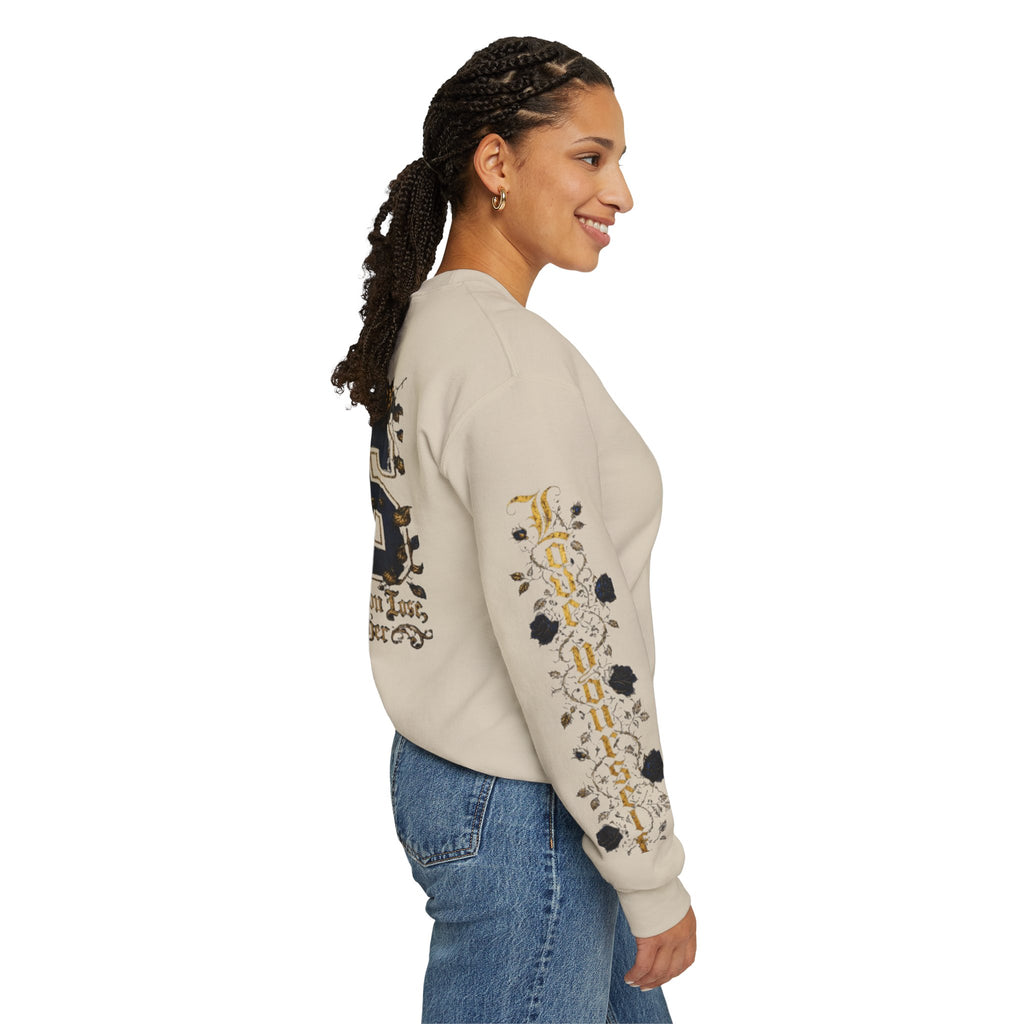 'Golden State 326' Angel Graphic with Script & Floral Sleeve Design