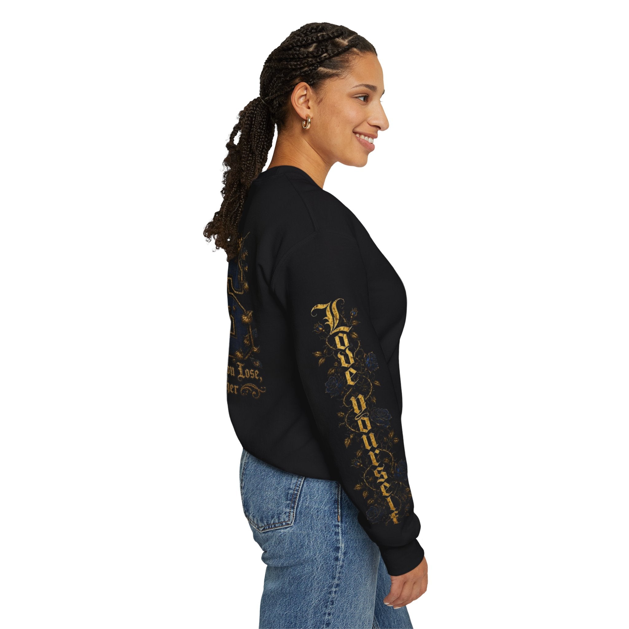 'Golden State 326' Angel Graphic with Script & Floral Sleeve Design