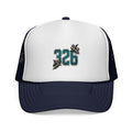 Trucker Cap - '326' Vintage Varsity Number Patch with Floral Accent