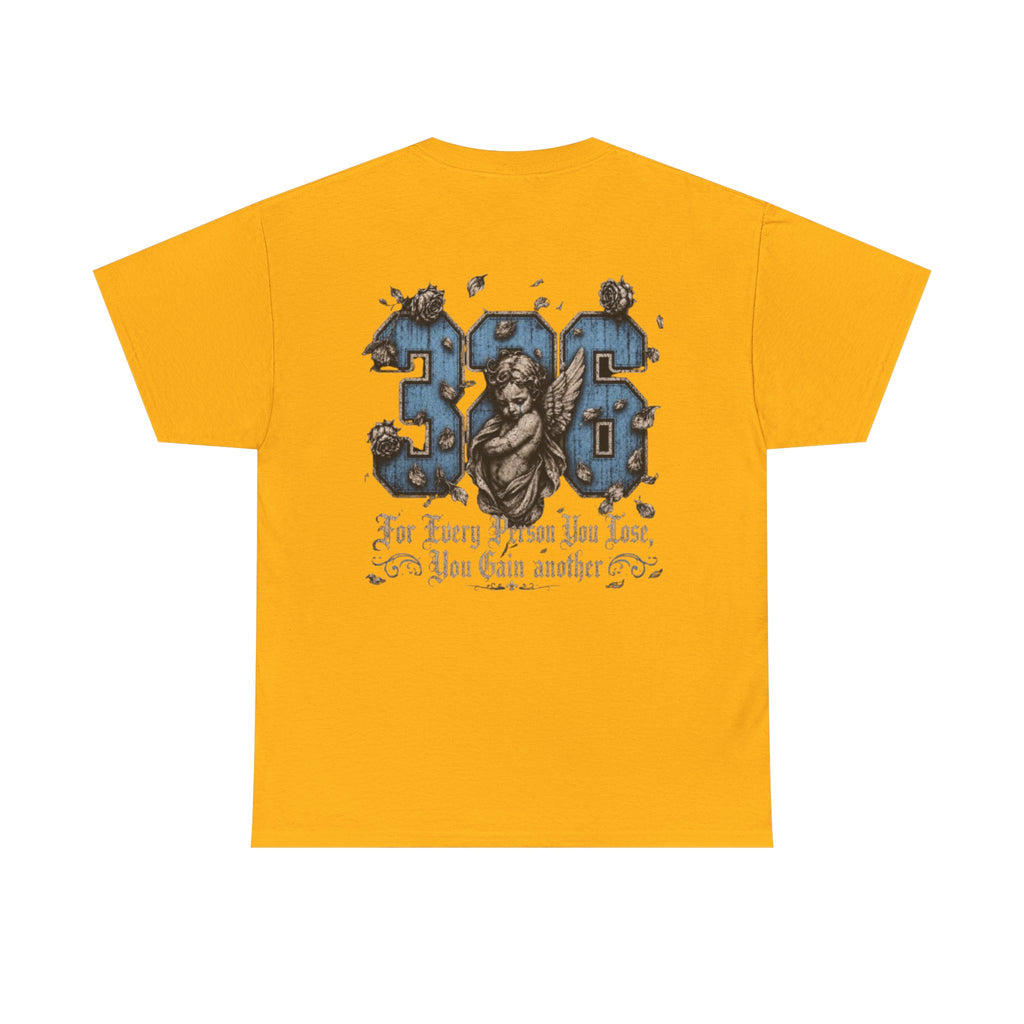 'Sky 326' Angel Graphic Tee with Quote ('For Every Person You Lose...')