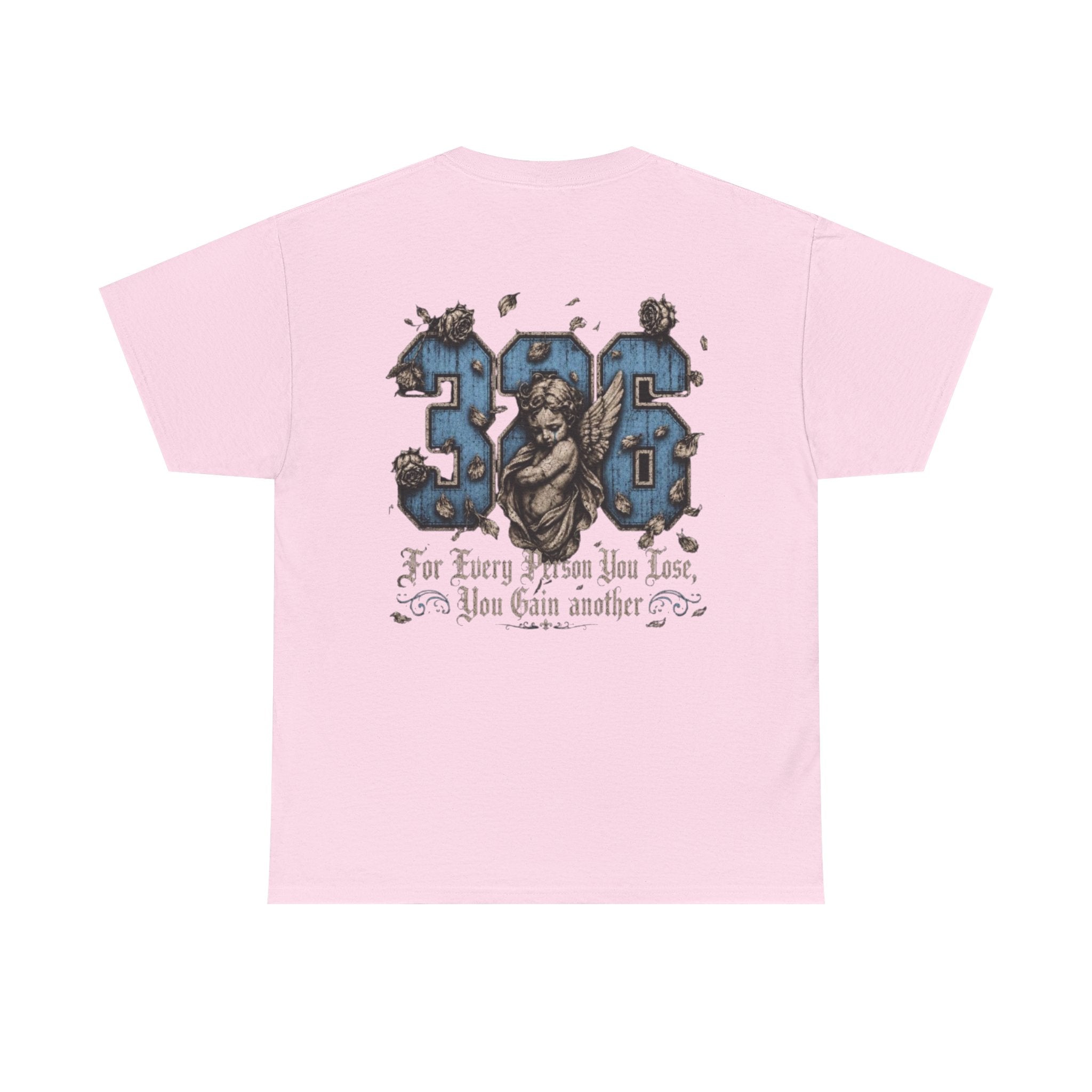 'Sky 326' Angel Graphic Tee with Quote ('For Every Person You Lose...')