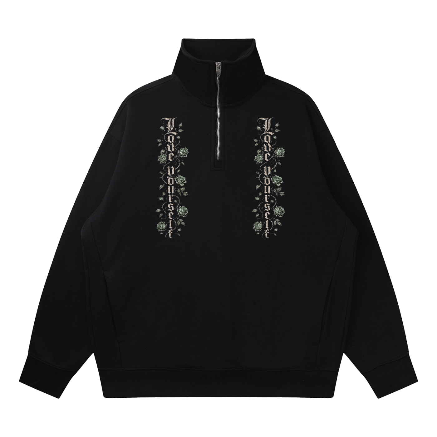 'Mint 326' Quarter-Zip Drop Shoulder Sweatshirt