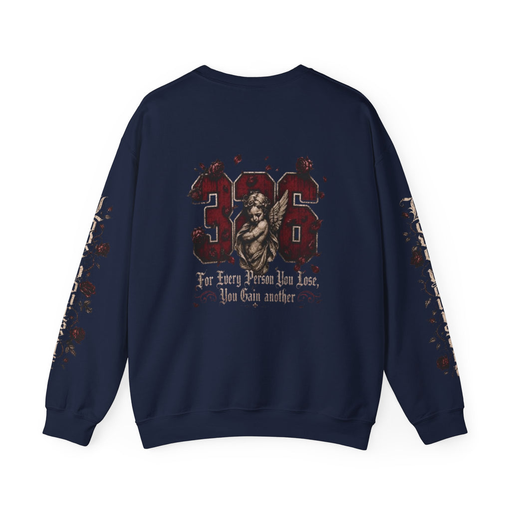 'Creamson & Bone 326' Gothic Angel Graphic with Rose Sleeves