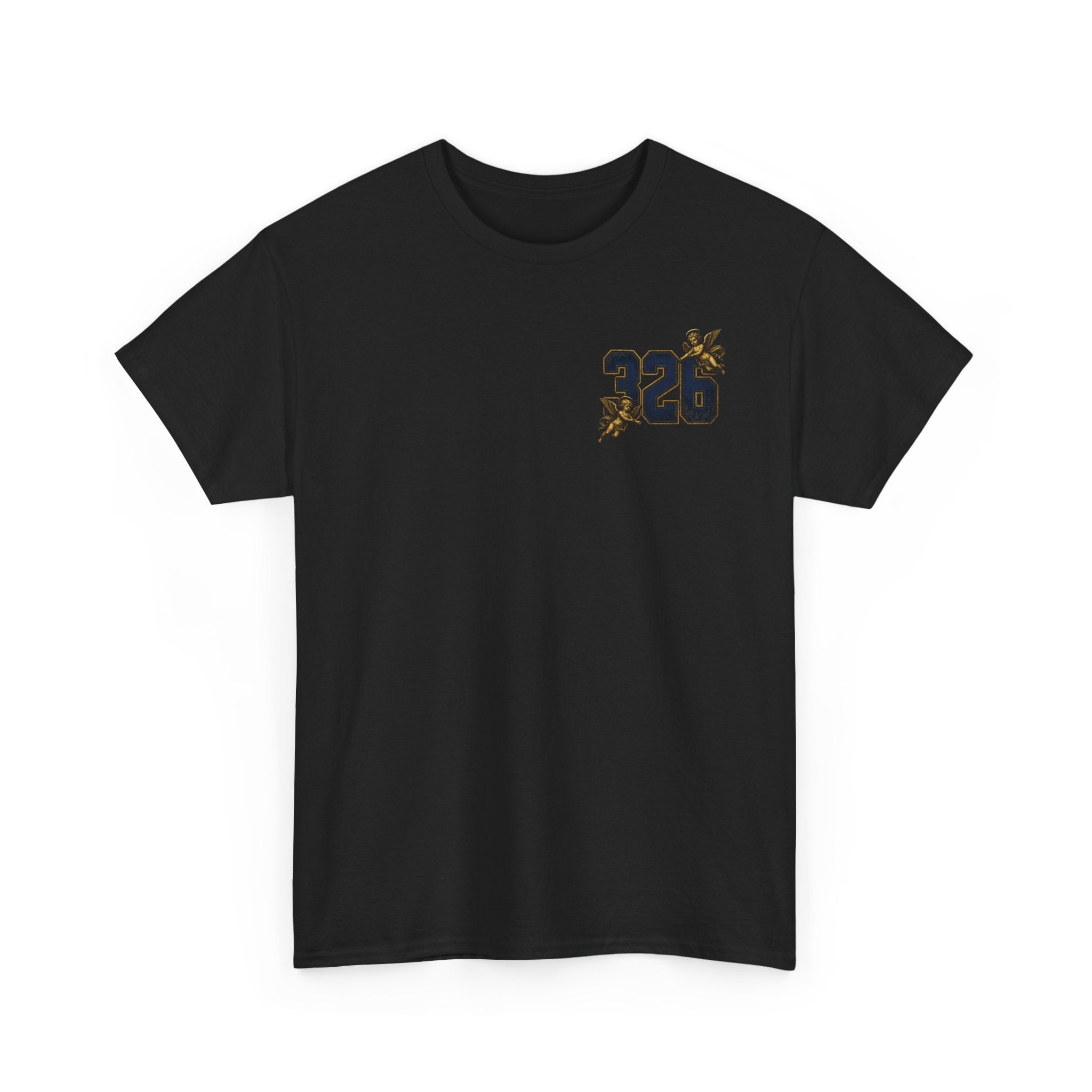'Golden State 326' Angel Graphic Tee with Vintage Cherub & Script