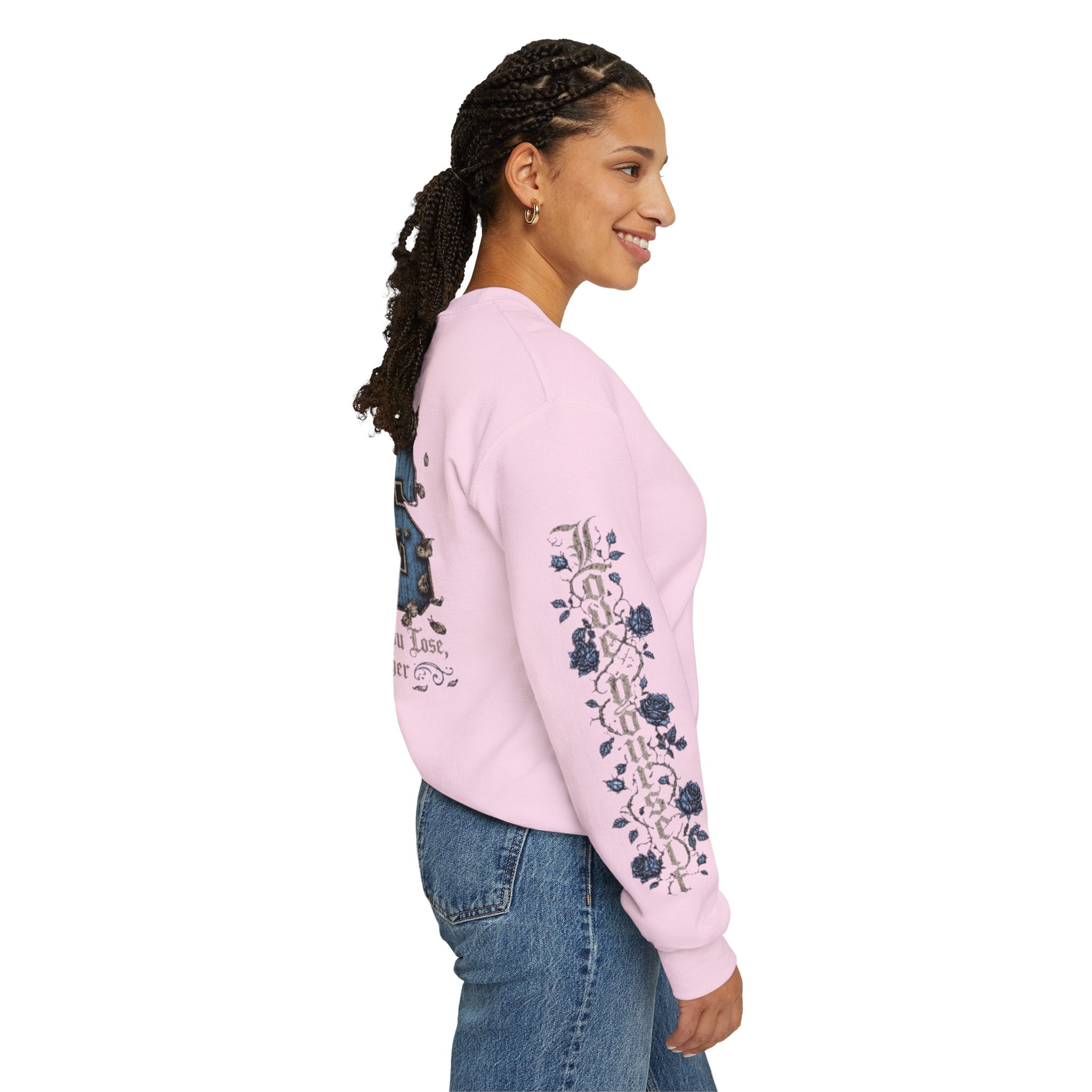'Sky LongSleeve 326' Cherub Floral Graphic "For Every Person You Lose, You Gain Another"