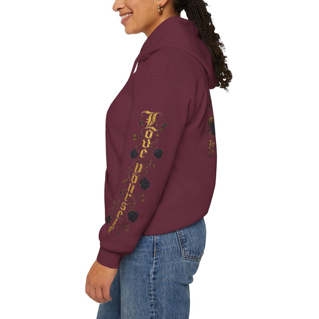 'Golden State Hoodie 326 'Scripture  with Floral Sleeve Art