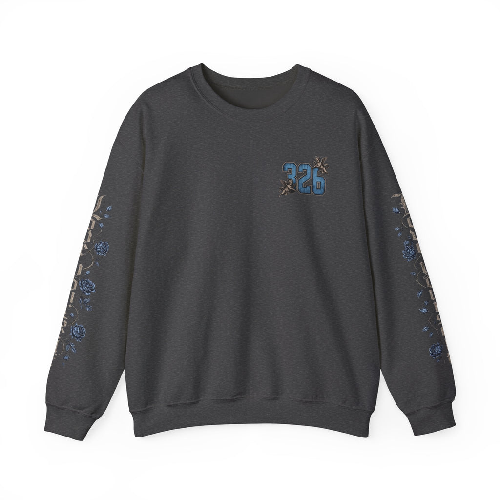 'Sky LongSleeve 326' Cherub Floral Graphic "For Every Person You Lose, You Gain Another"
