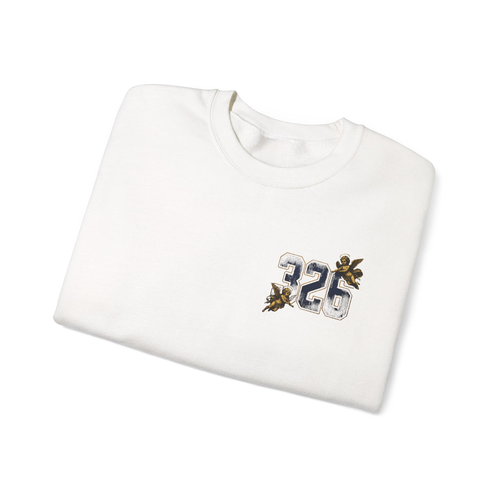 'Golden State 326' Angel Graphic with Script & Floral Sleeve Design