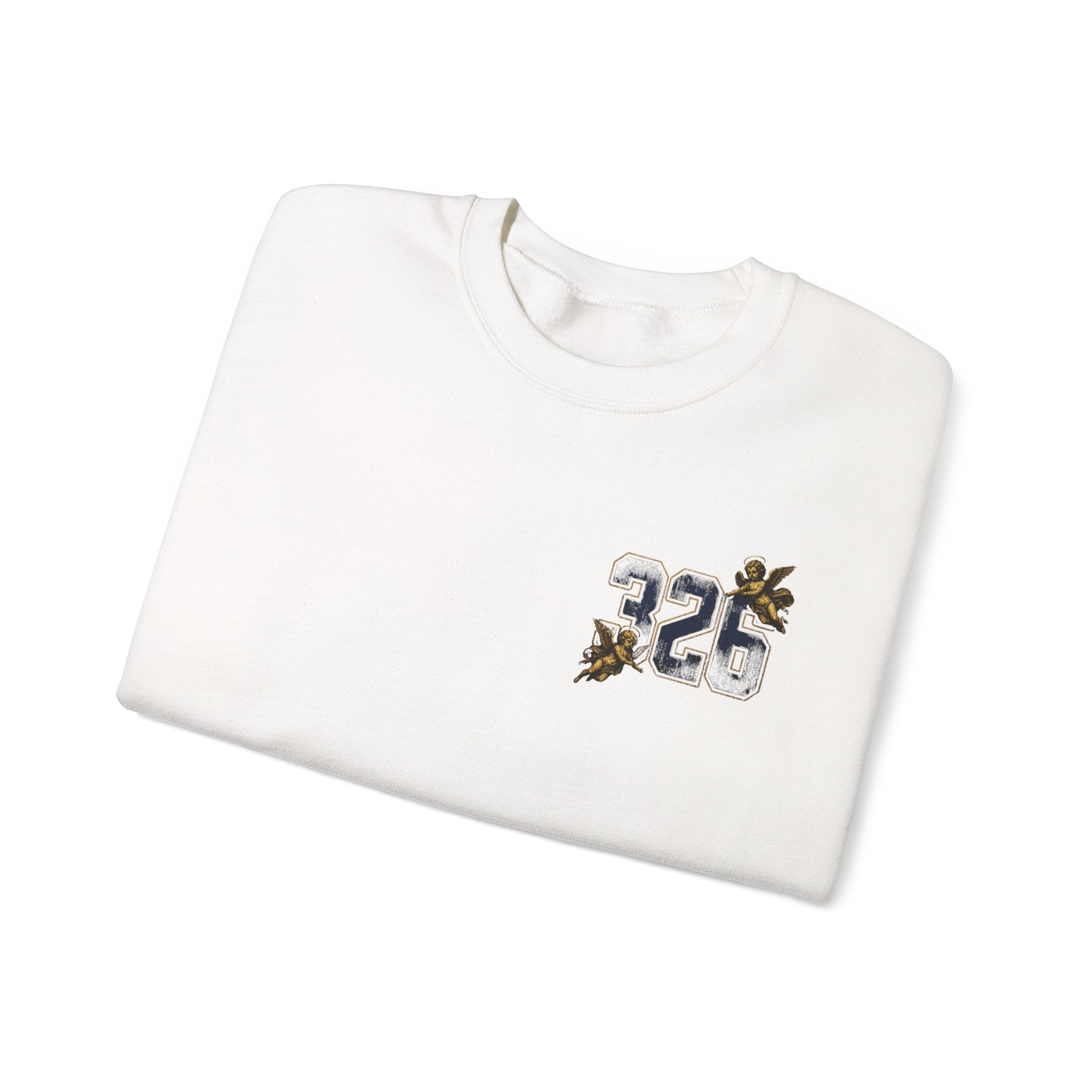 'Golden State 326' Angel Graphic with Script & Floral Sleeve Design