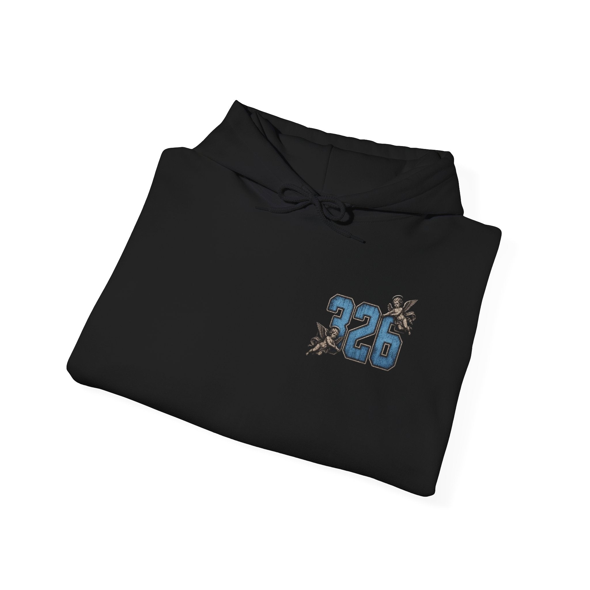 'Sky Hoodie 326' Angel Wings Floral Sleeve Graphic Hoodie