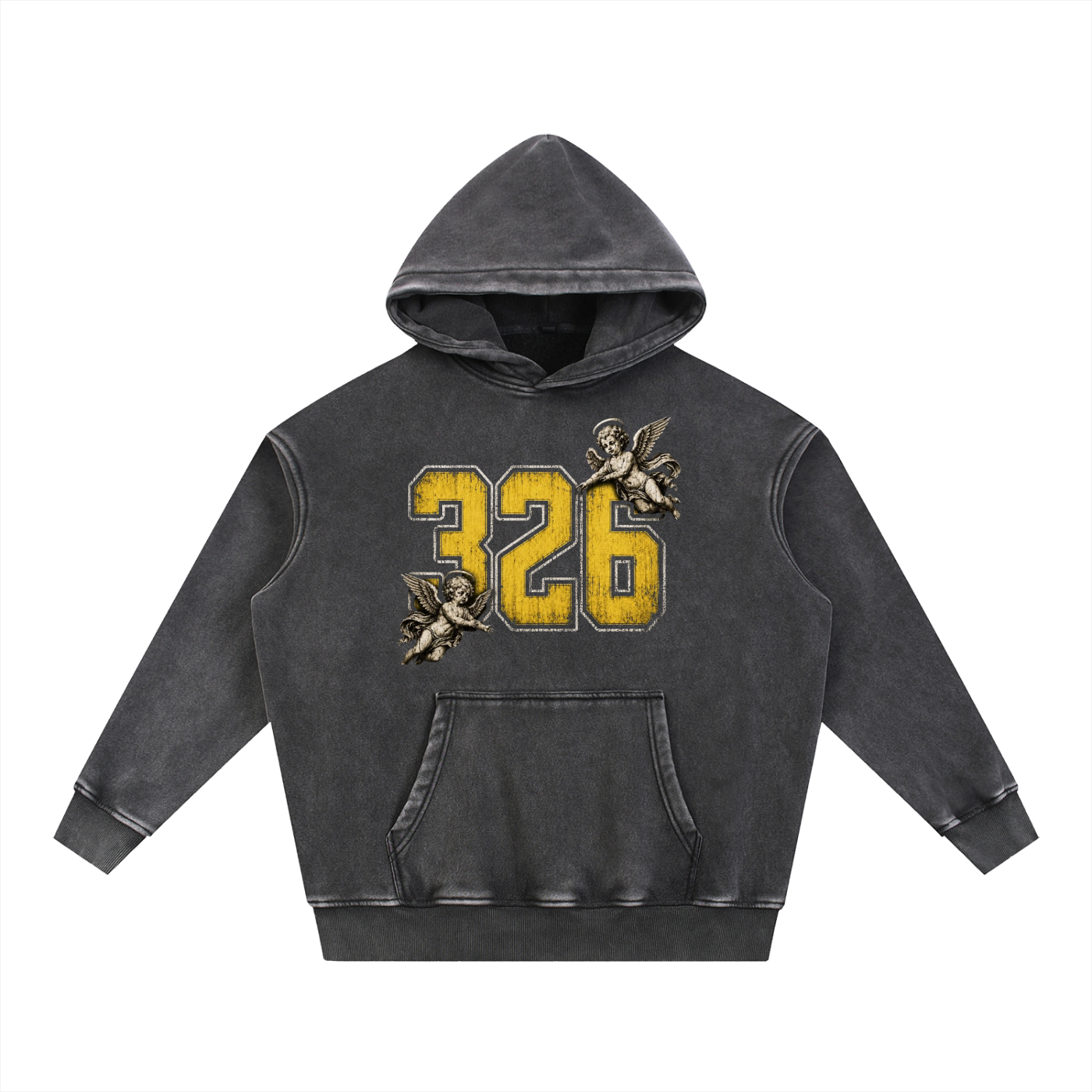 'Bumble 326' Snow Wash Fleece Oversize Hoodie