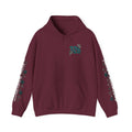 'Teal & Silver 326' Floral Guardian Hoodie with Back Graphic & Sleeve Roses
