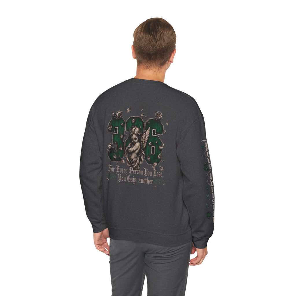 'Emberald 326' Vintage Angel Graphic with Rose Sleeve Art