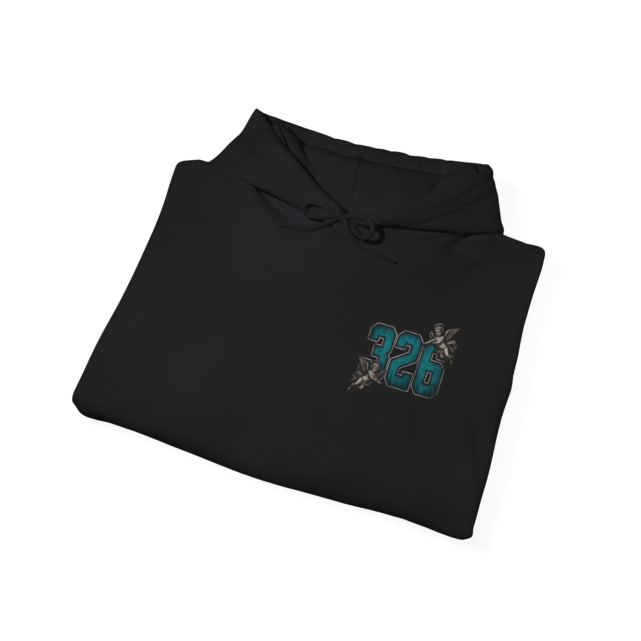 'Blue Ivy 326' Floral Guardian Hoodie — Graphic Pullover with Angel & Script Back Print