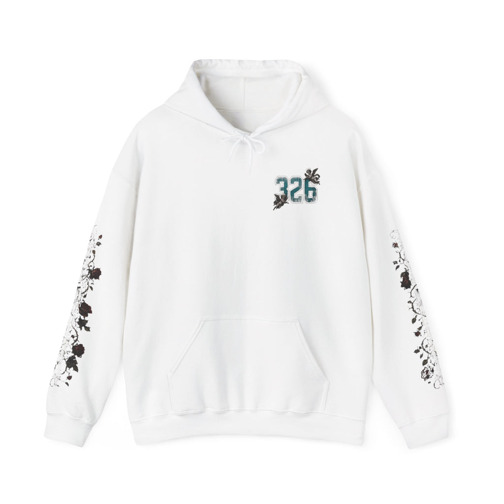 'Blue Ivy 326' Floral Guardian Hoodie — Graphic Pullover with Angel & Script Back Print