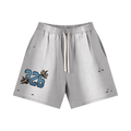 'Sky Blue' Sun Fade Distressed Shorts
