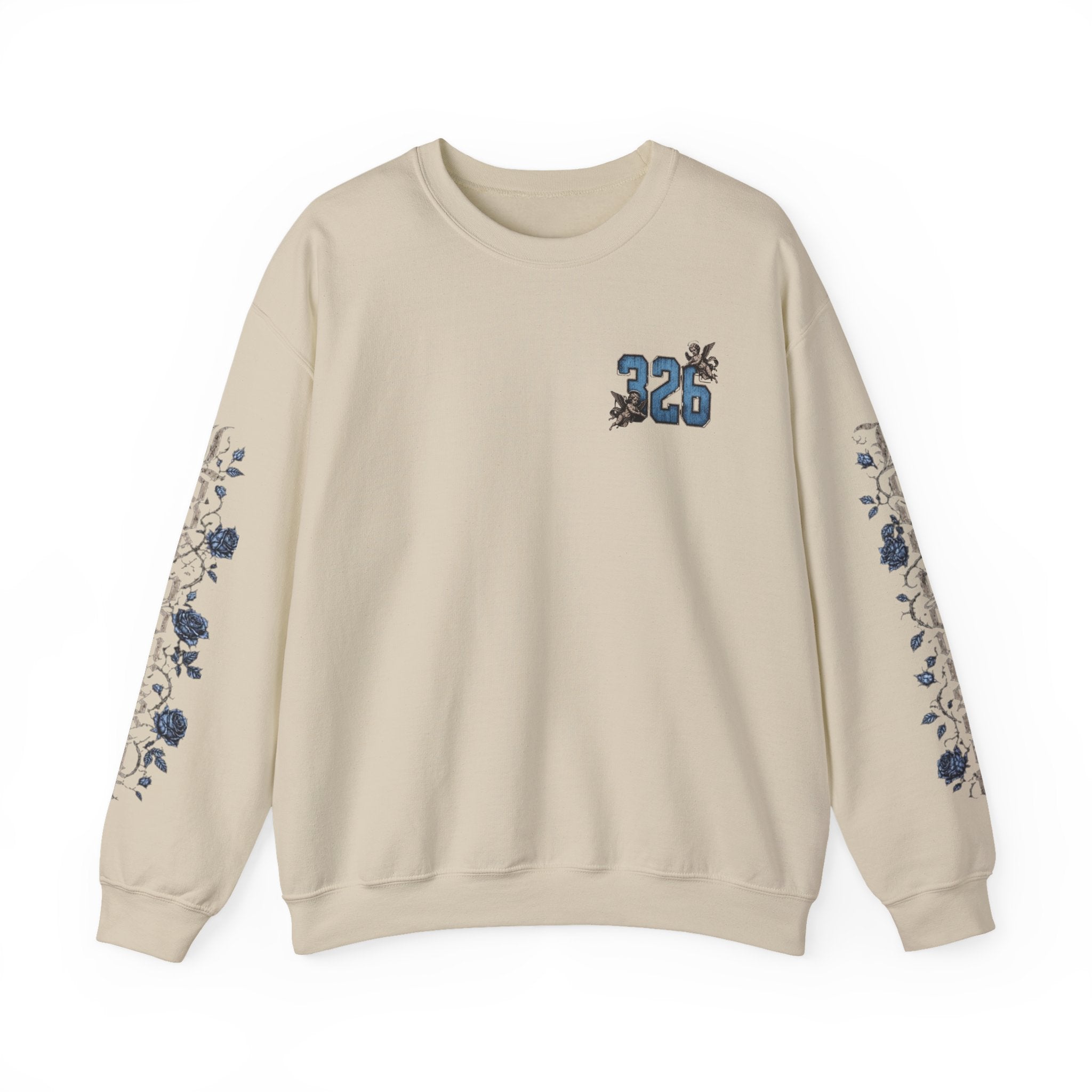 'Sky LongSleeve 326' Cherub Floral Graphic "For Every Person You Lose, You Gain Another"