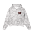 'Creamsn & Bone 326' Dirty Washed Zip-Up Fleece Hoodie