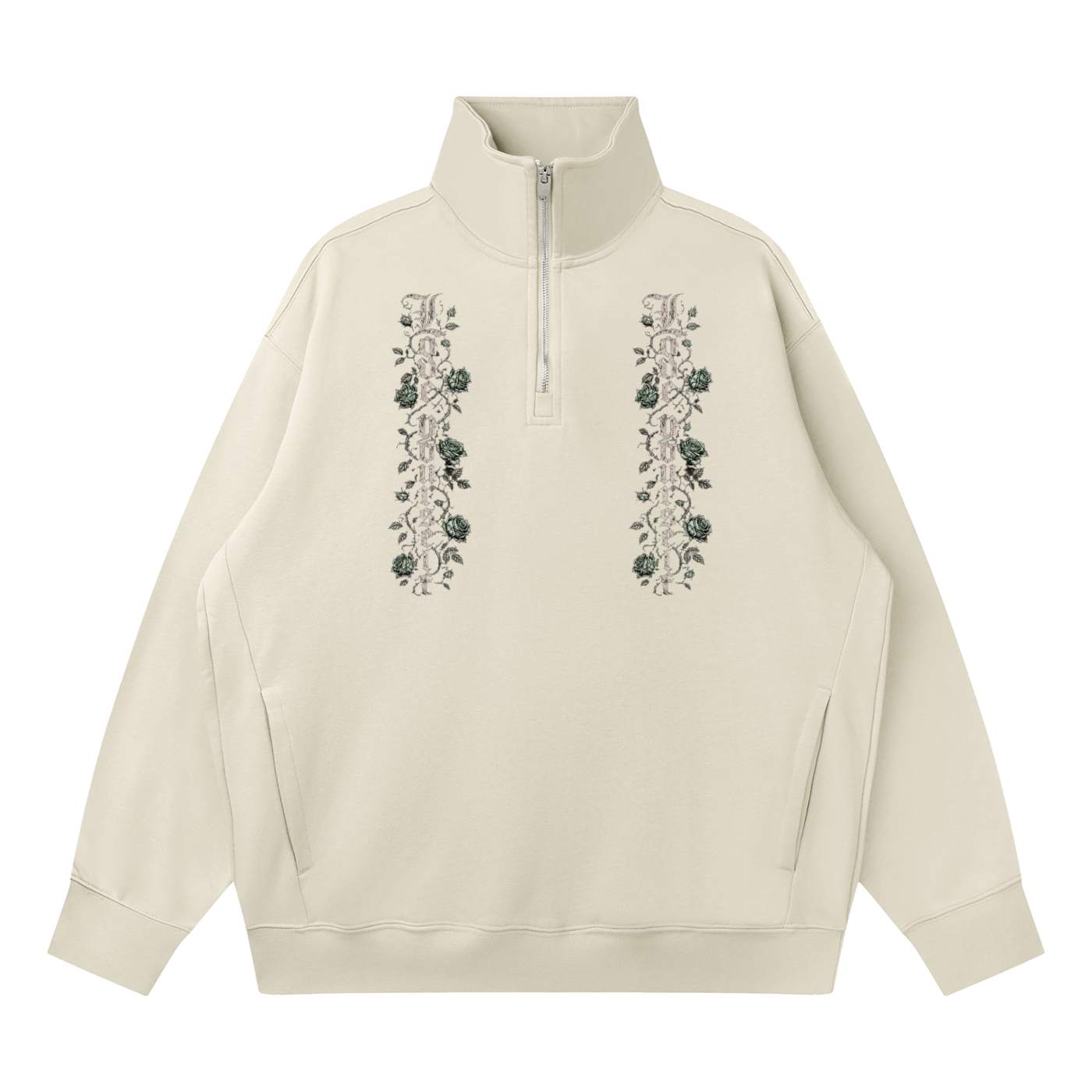'Mint 326' Quarter-Zip Drop Shoulder Sweatshirt