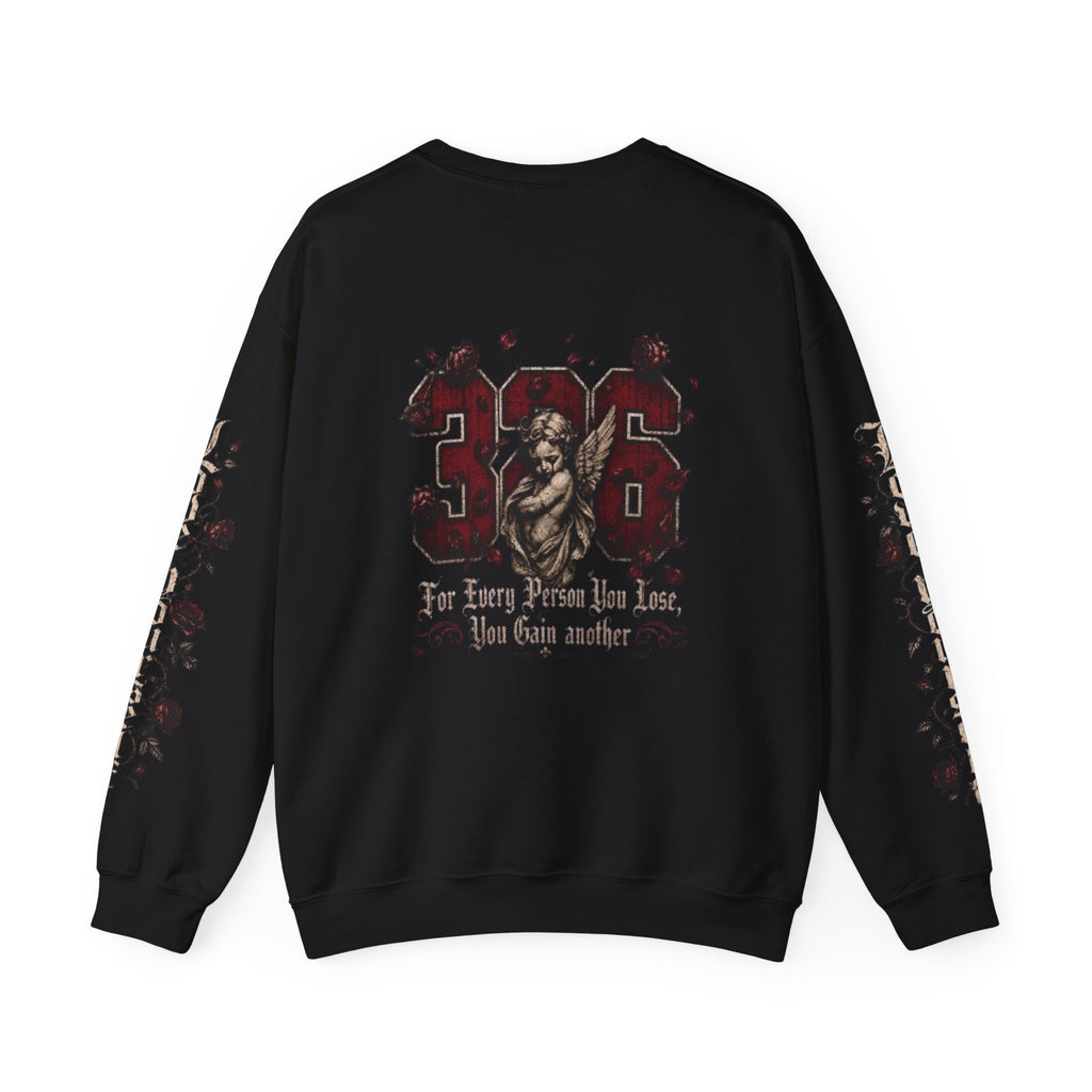 'Creamson & Bone 326' Gothic Angel Graphic with Rose Sleeves