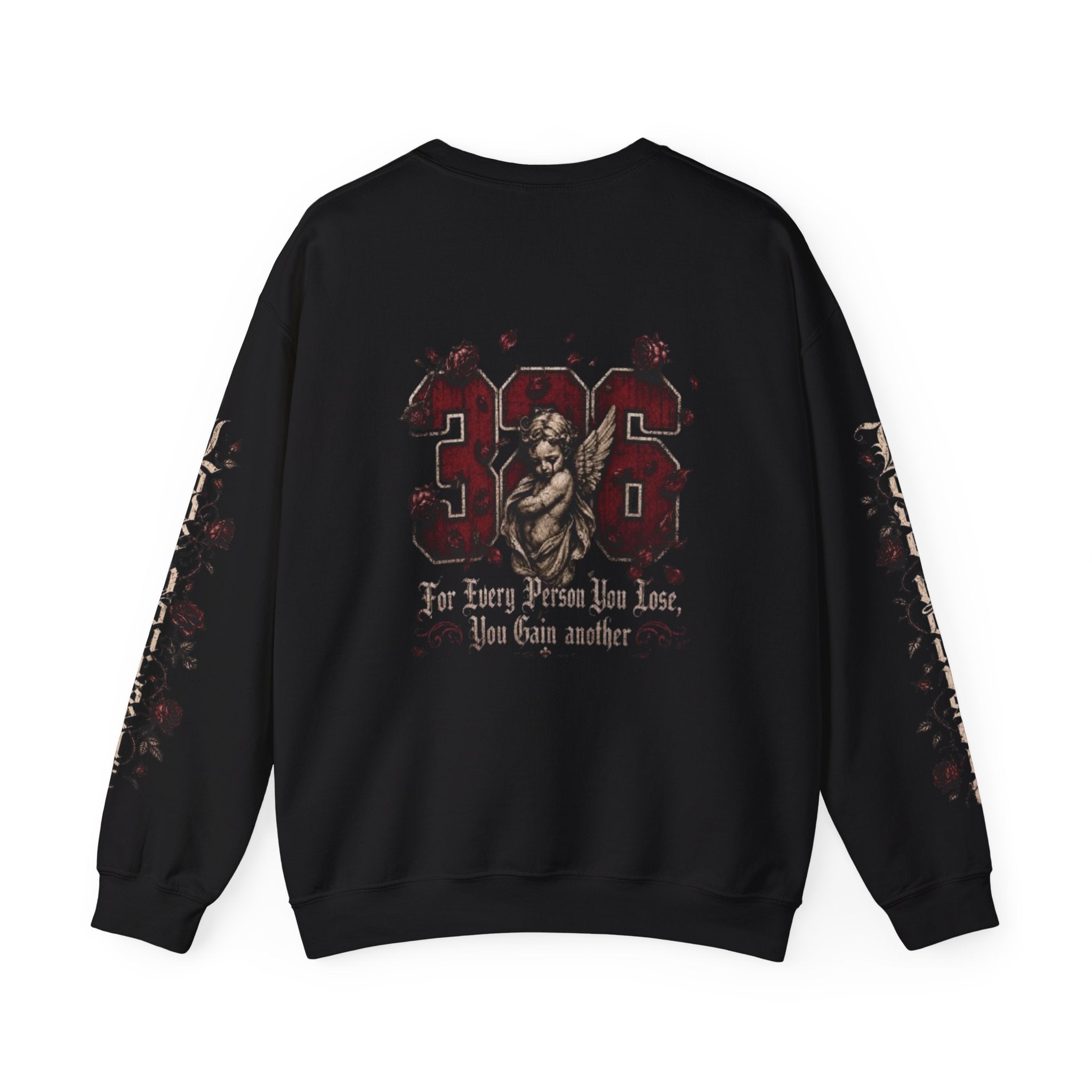 'Creamson & Bone 326' Gothic Angel Graphic with Rose Sleeves