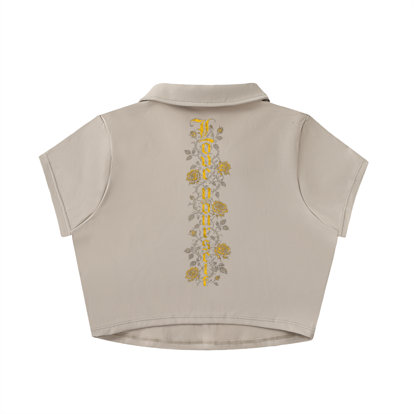 "Bumble 326' V-Neck Lapel Crop Top