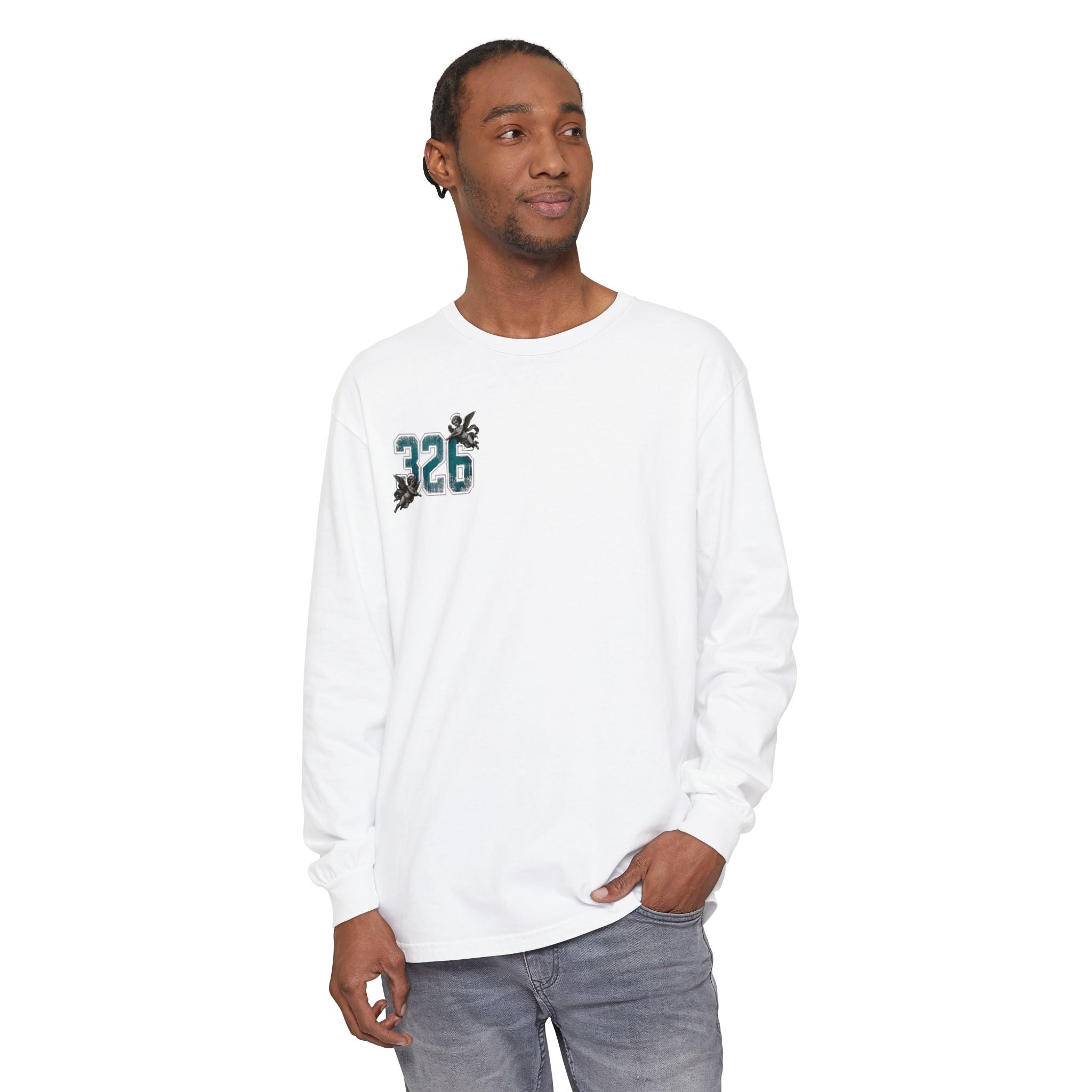 'Blue ivy 326' Angel Graphic Long Sleeve Tee — "The Least Regrets You Live, The Less Another Dies"