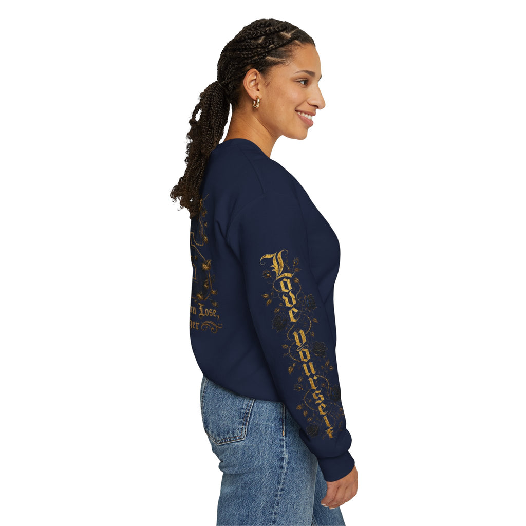 'Golden State 326' Angel Graphic with Script & Floral Sleeve Design