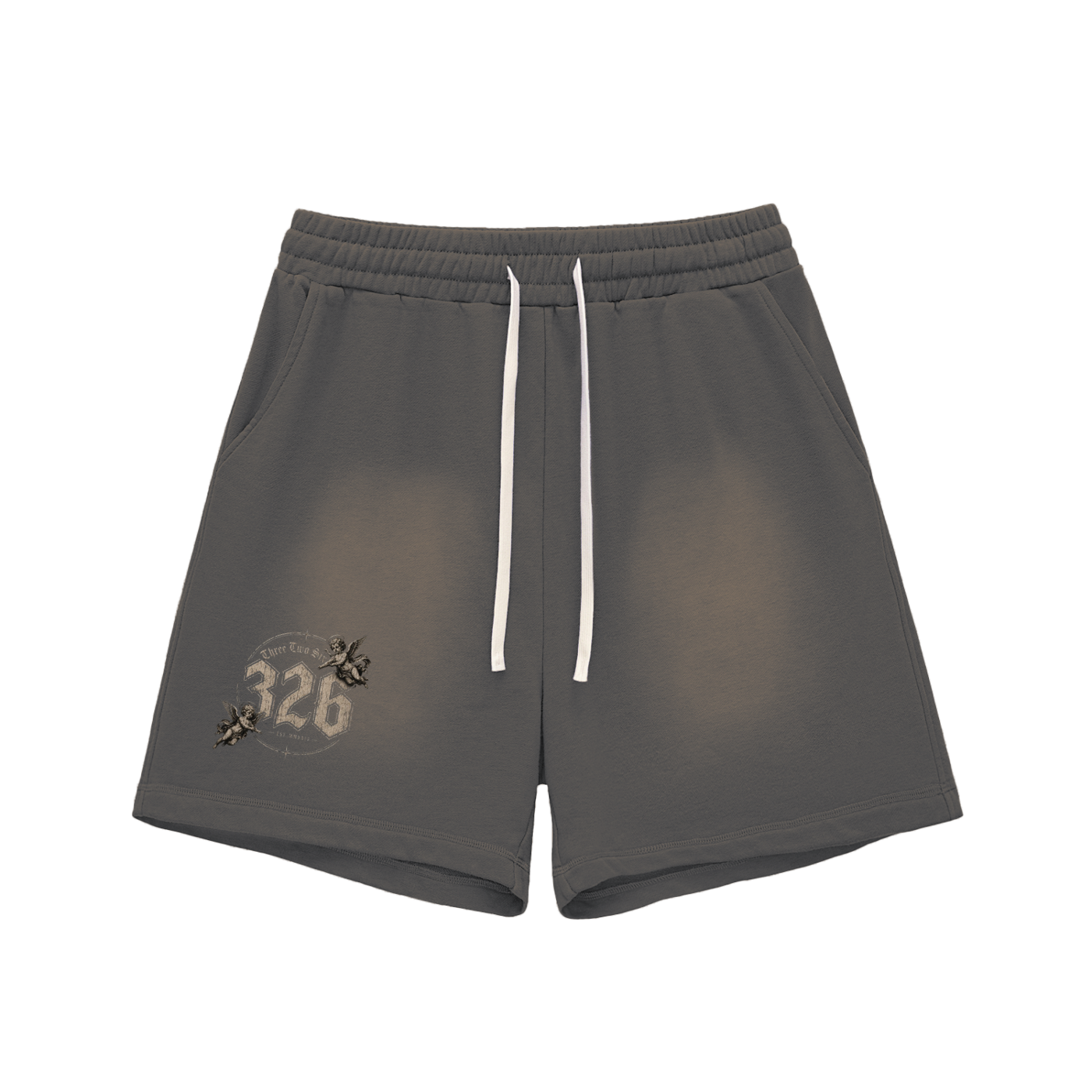 '326 ' Sun Fade Raw Edge Cotton Shorts