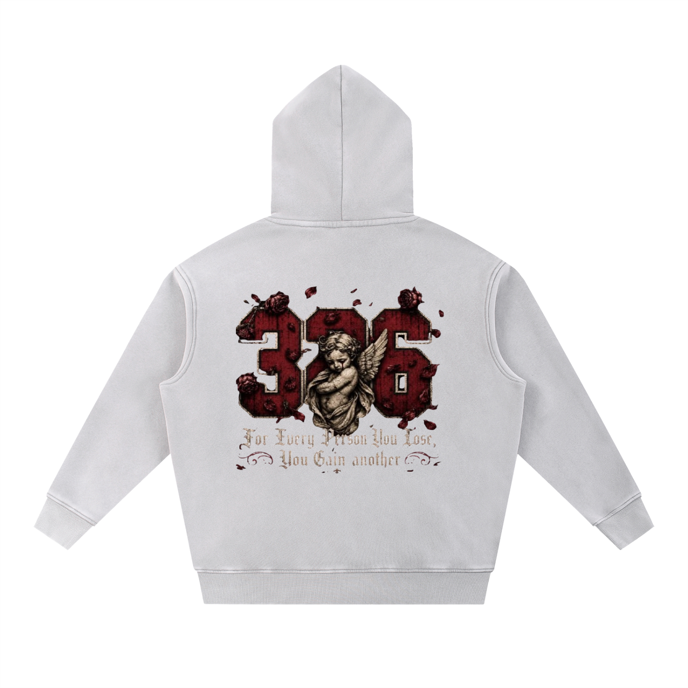 ' Creamson & Bone 326' Snow Wash Fleece Oversize Hoodie