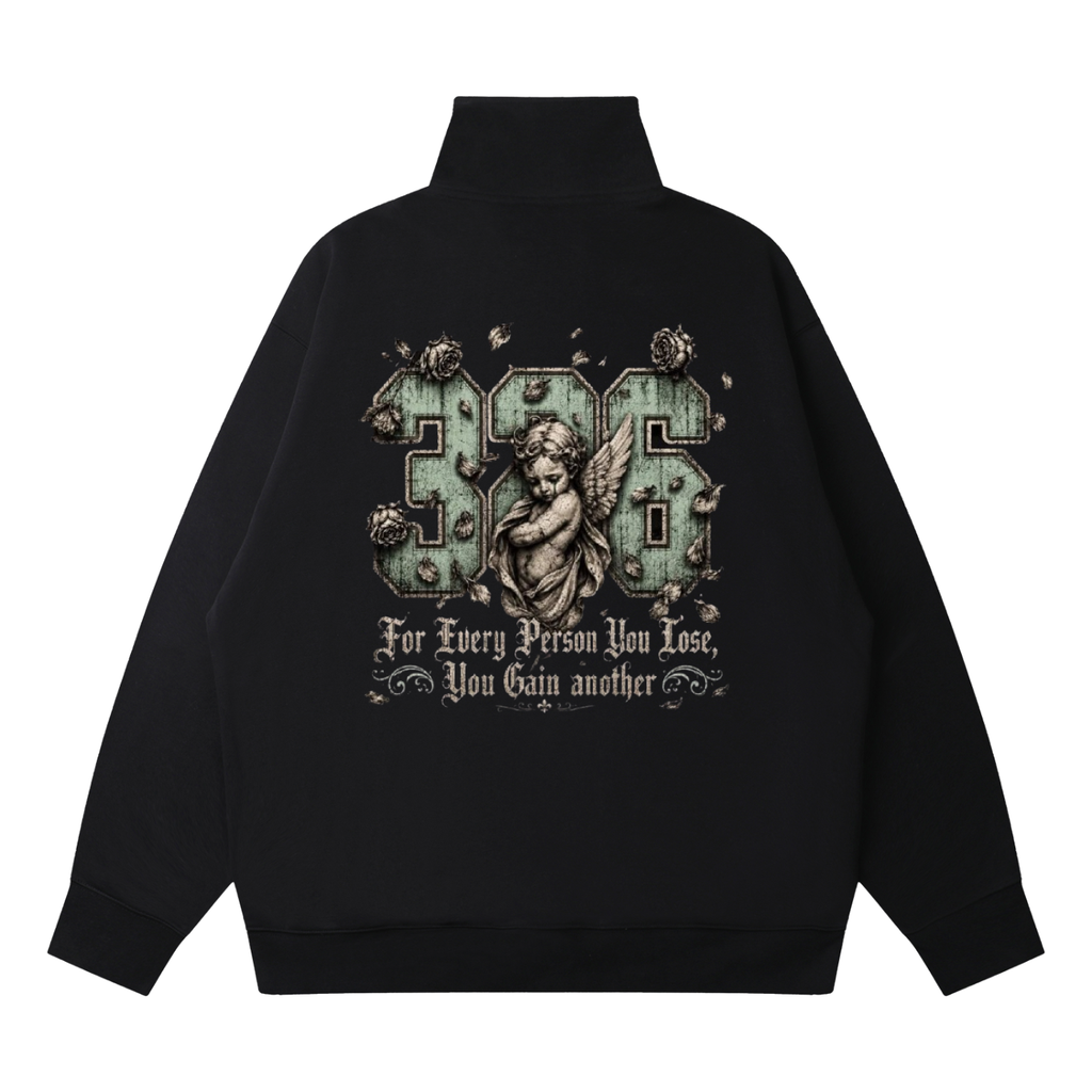 'Mint 326' Quarter-Zip Drop Shoulder Sweatshirt