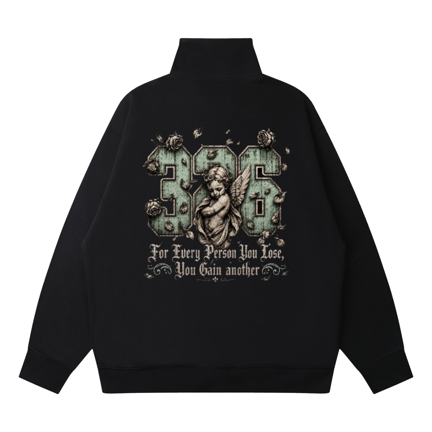 'Mint 326' Quarter-Zip Drop Shoulder Sweatshirt
