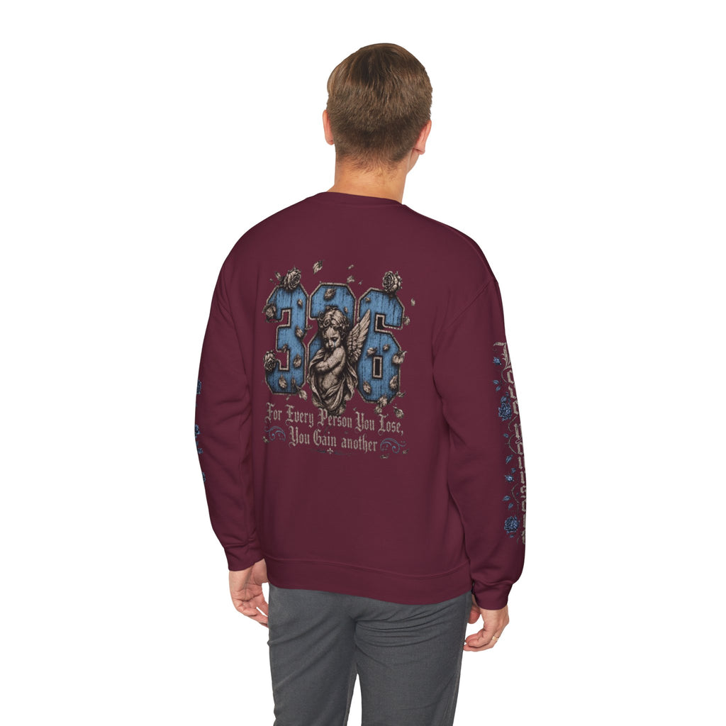 'Sky LongSleeve 326' Cherub Floral Graphic "For Every Person You Lose, You Gain Another"