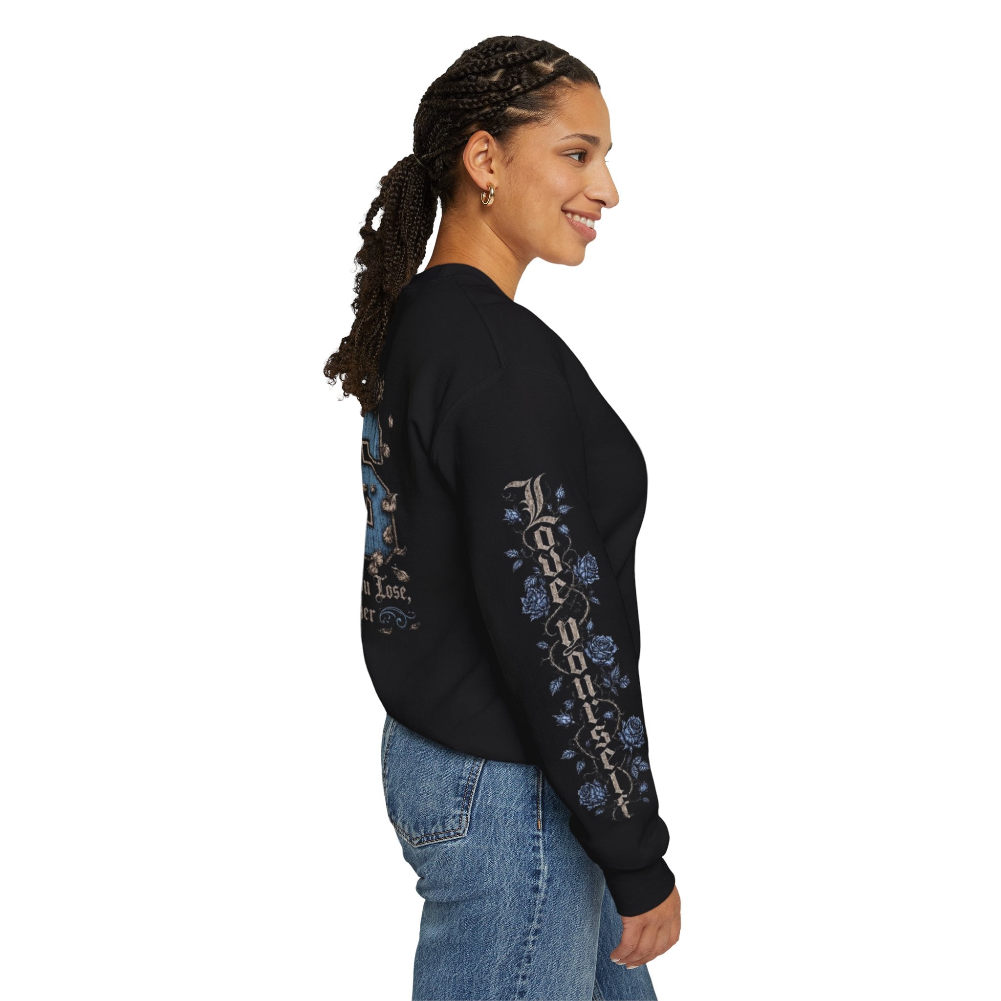'Sky LongSleeve 326' Cherub Floral Graphic "For Every Person You Lose, You Gain Another"