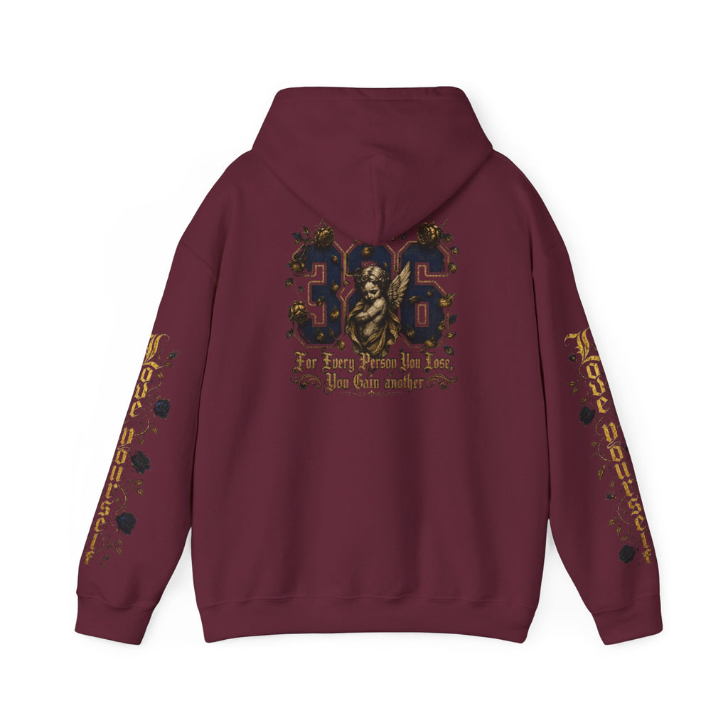 'Golden State Hoodie 326 'Scripture  with Floral Sleeve Art