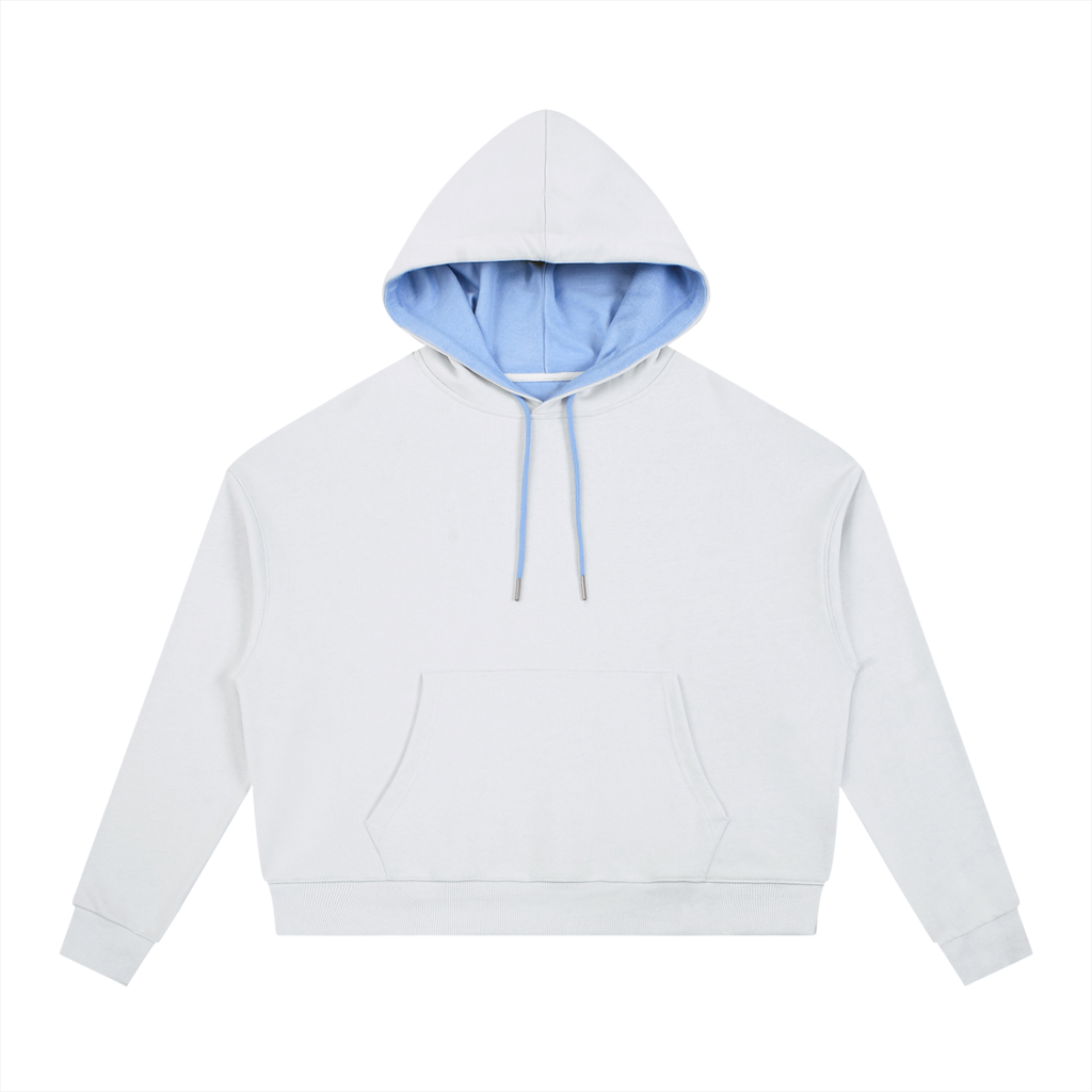 'Sky Blue' Contrast Drawstring Hoodie