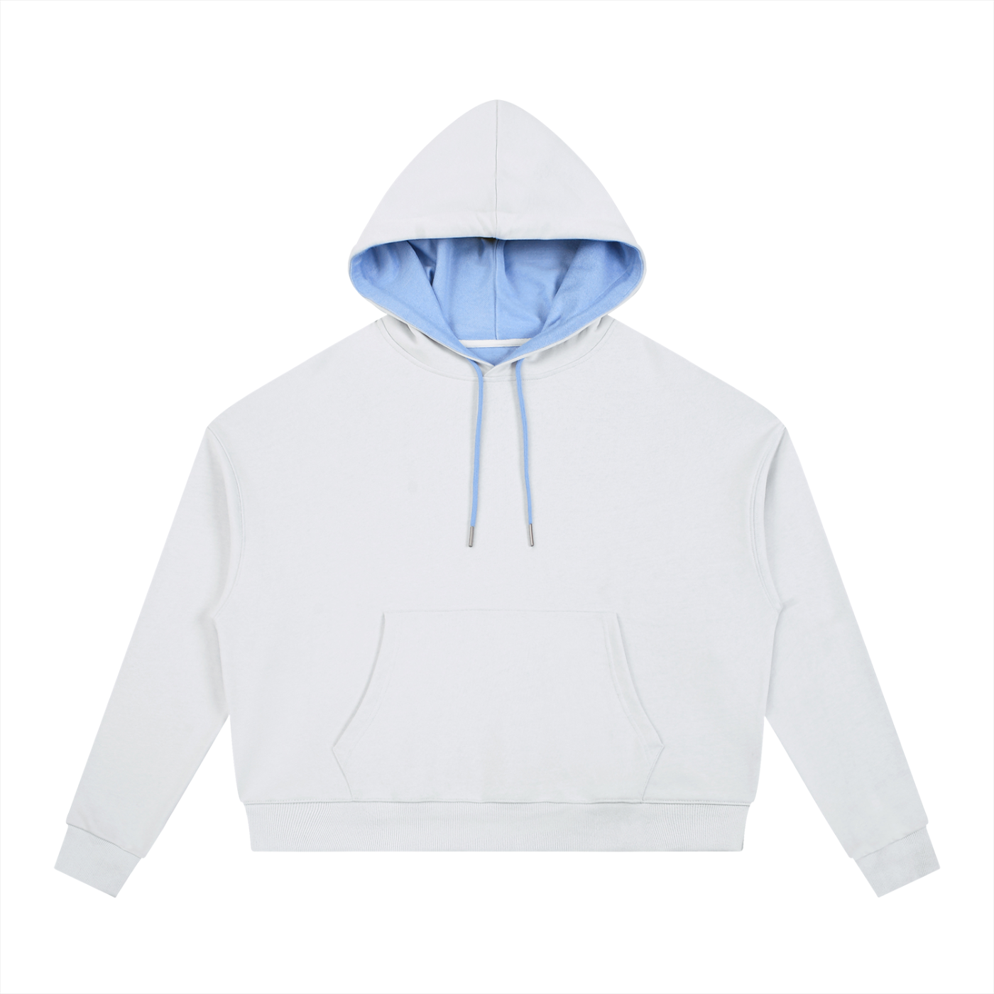 'Sky Blue' Contrast Drawstring Hoodie