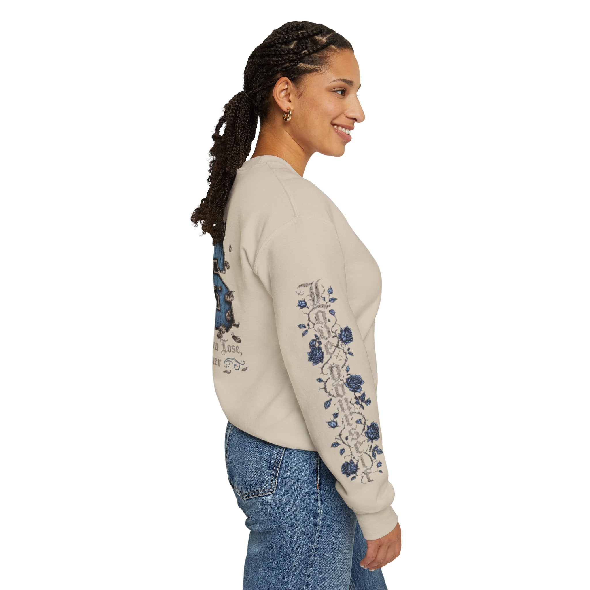 'Sky LongSleeve 326' Cherub Floral Graphic "For Every Person You Lose, You Gain Another"