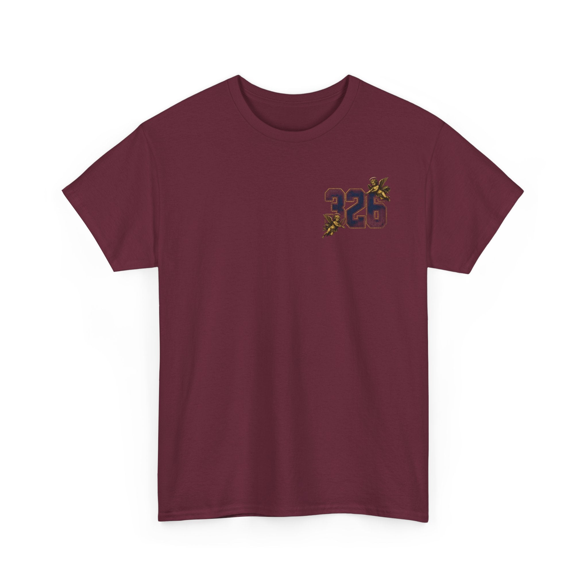 'Golden State 326' Angel Graphic Tee with Vintage Cherub & Script