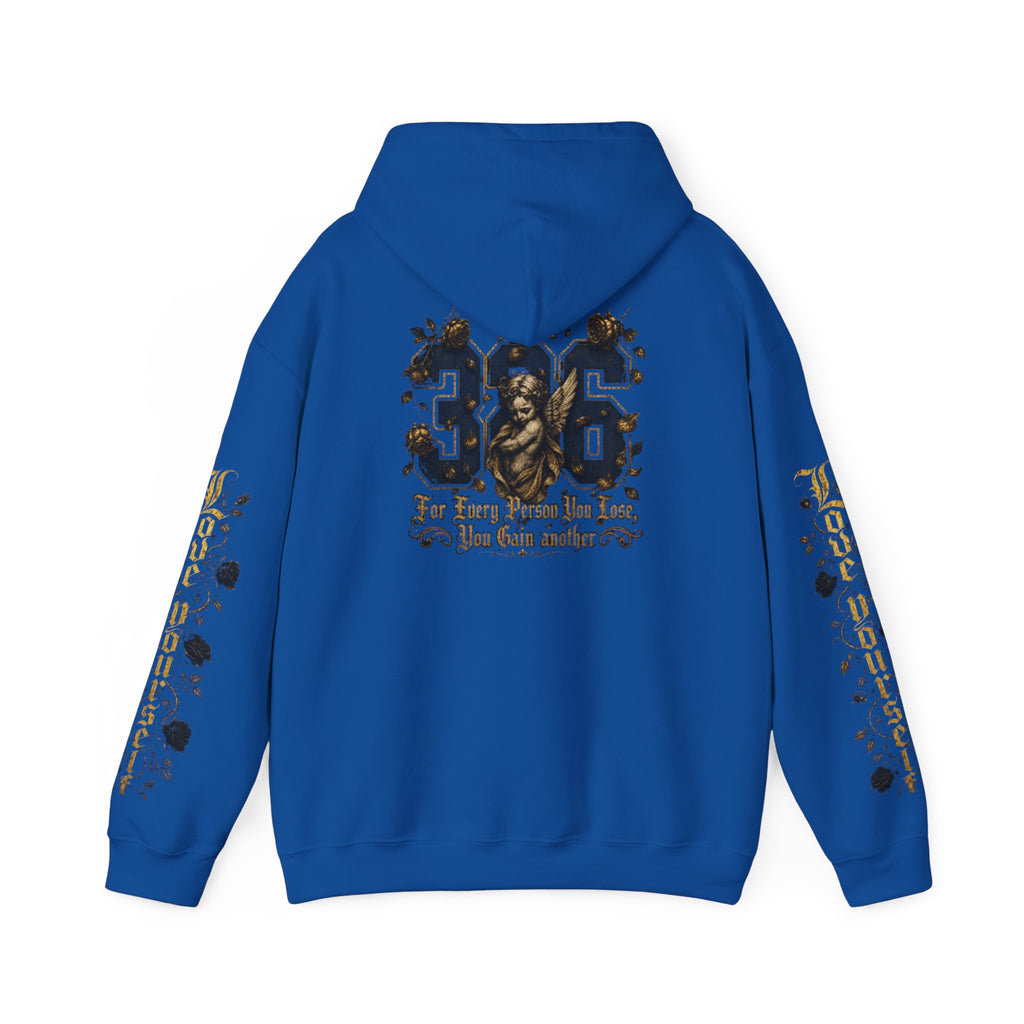 'Golden State Hoodie 326 'Scripture  with Floral Sleeve Art