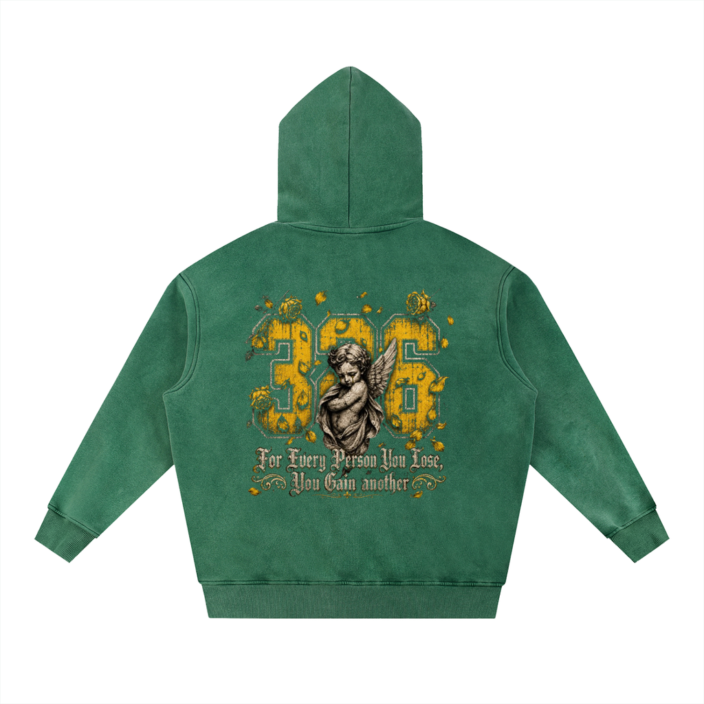 'Bumble 326' Snow Wash Fleece Oversize Hoodie