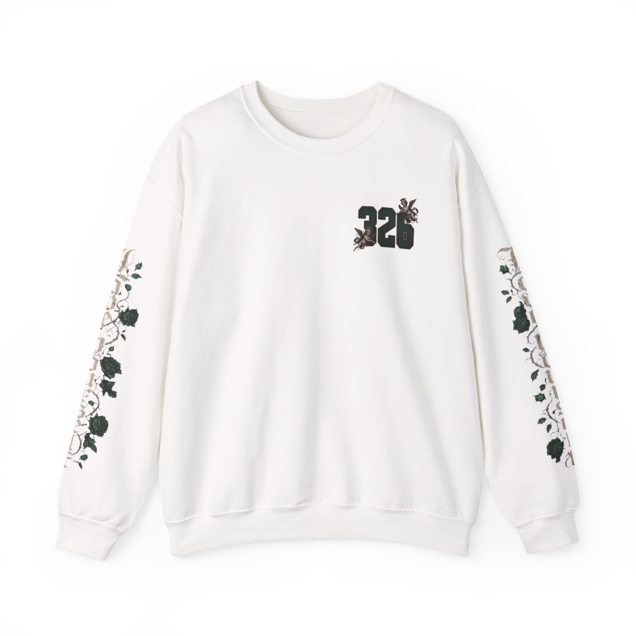 'Emberald 326' Vintage Angel Graphic with Rose Sleeve Art