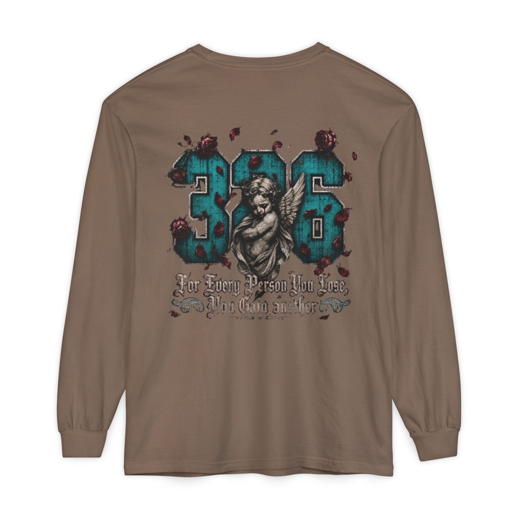 'Blue ivy 326' Angel Graphic Long Sleeve Tee — "The Least Regrets You Live, The Less Another Dies"