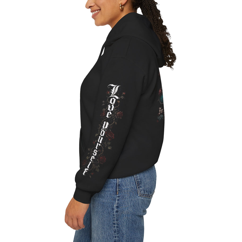 'Blue Ivy 326' Floral Guardian Hoodie — Graphic Pullover with Angel & Script Back Print