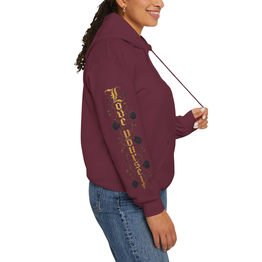 'Golden State Hoodie 326 'Scripture  with Floral Sleeve Art