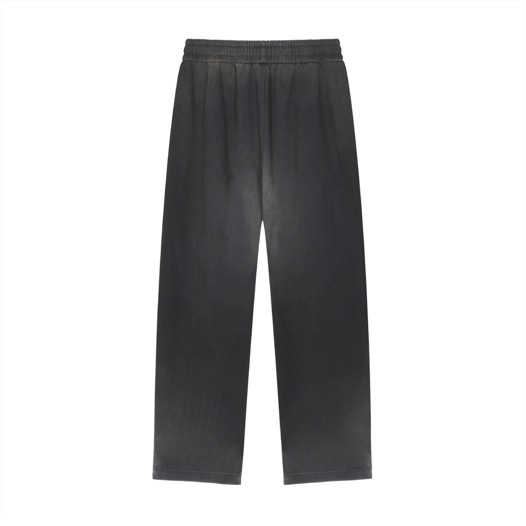 'Sky Blue' Sun Fade Raw Edge Straight-Leg Sweatpants