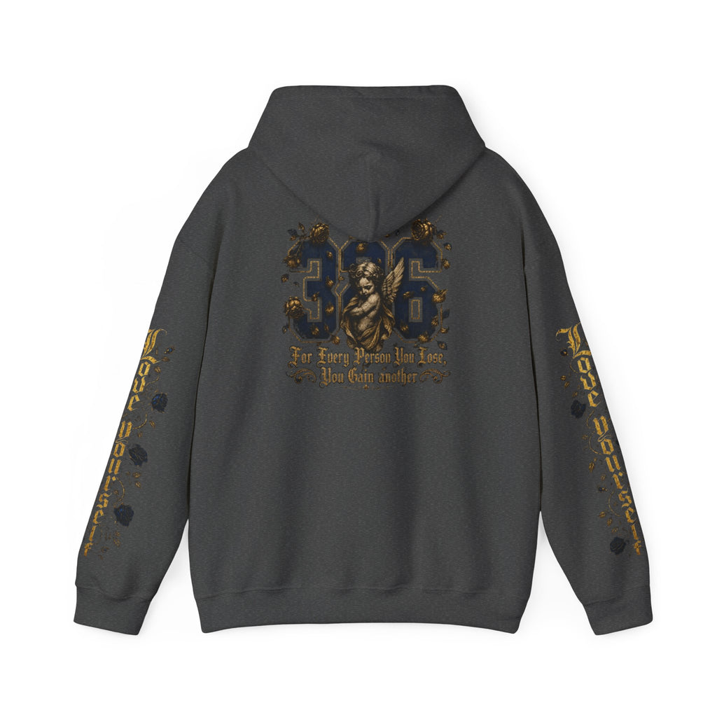 'Golden State Hoodie 326 'Scripture  with Floral Sleeve Art