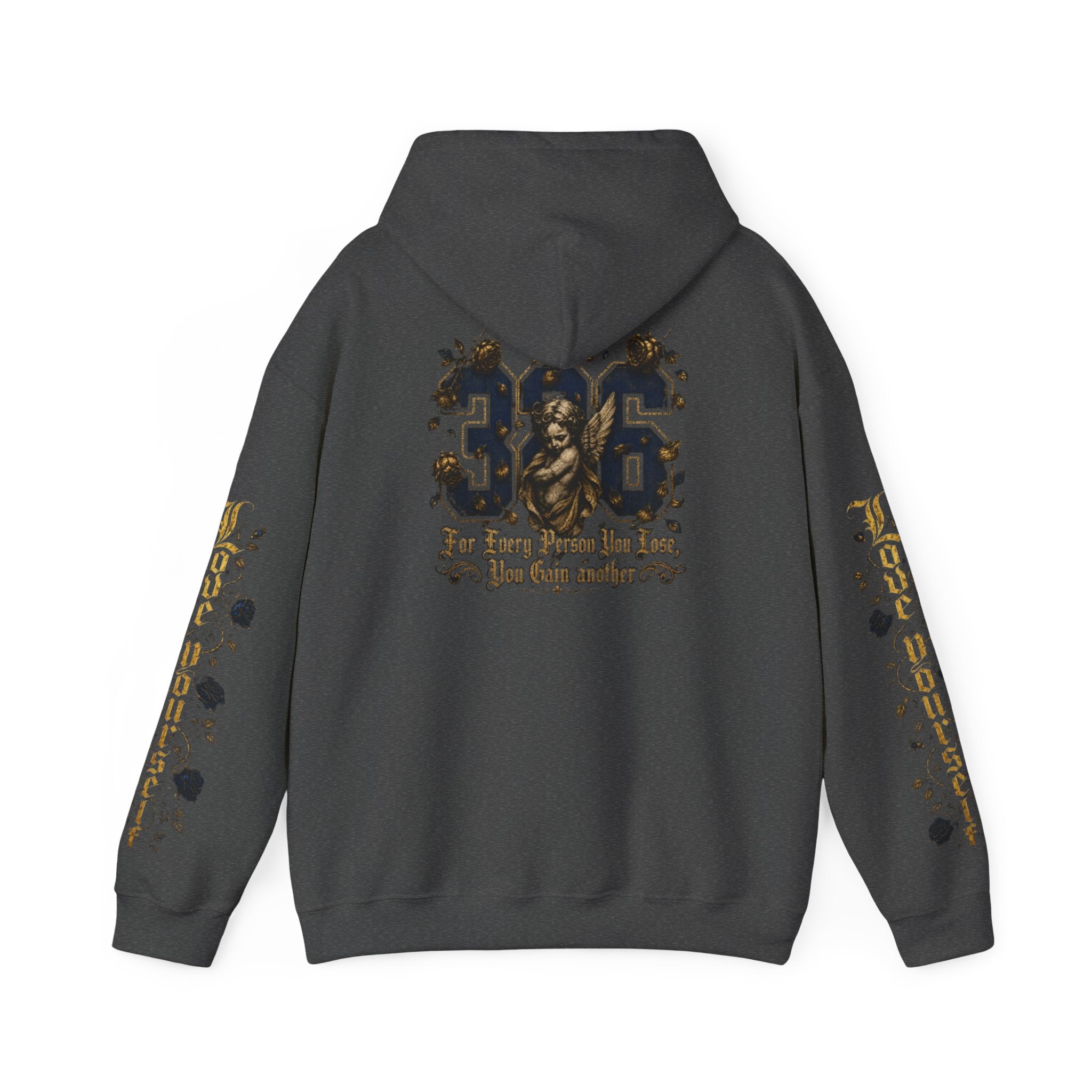 'Golden State Hoodie 326 'Scripture  with Floral Sleeve Art