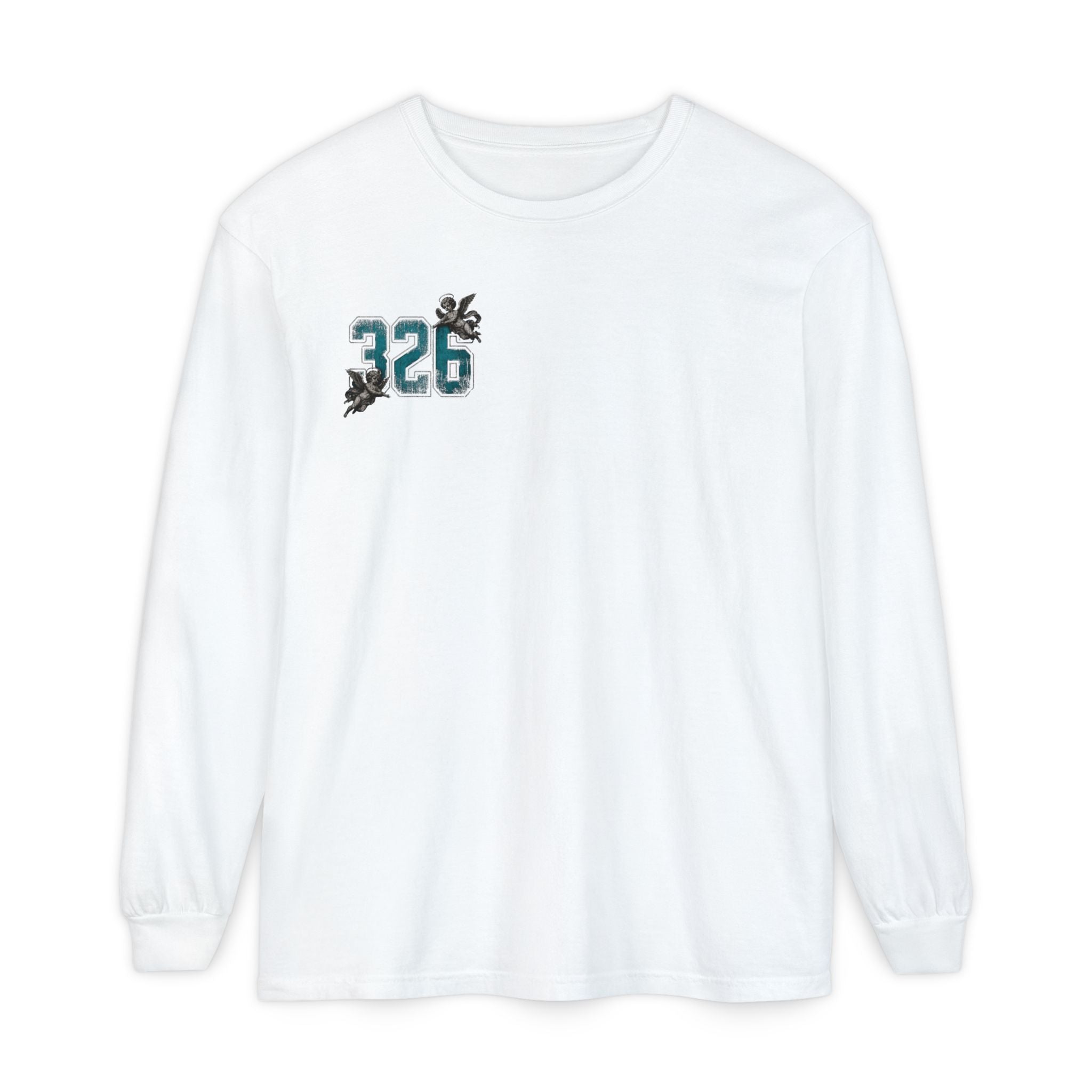 'Blue ivy 326' Angel Graphic Long Sleeve Tee — "The Least Regrets You Live, The Less Another Dies"