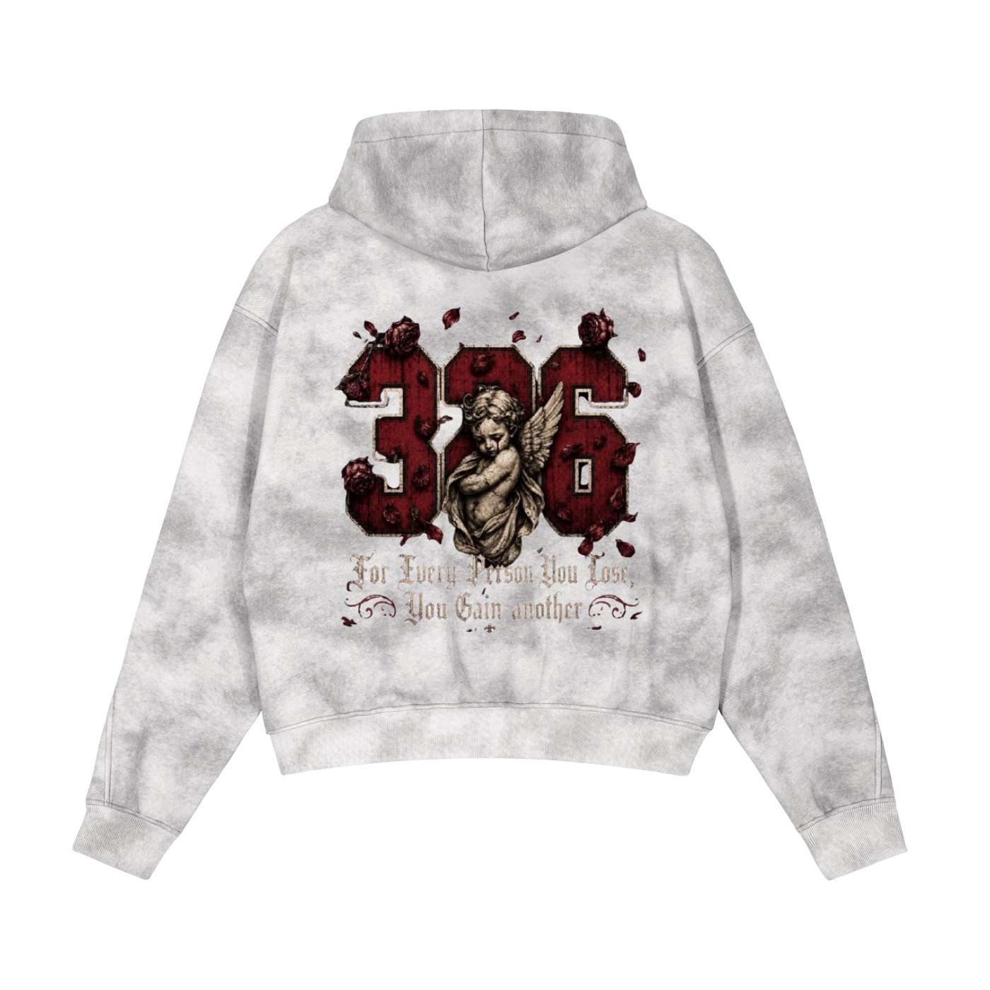 'Creamsn & Bone 326' Dirty Washed Zip-Up Fleece Hoodie